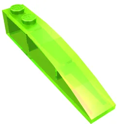Brick Curved 6 x 1 / Trans-Bright Green
