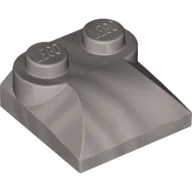 Brick Curved 2 x 2 x 2/3 Two Studs and Curved Slope End / Pearl Light Gray