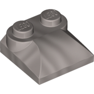 Lego Brick Curved 2 x 2 x 2/3 Two Studs and Curved Slope End / Pearl Light Gray