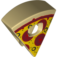 Lego Costume Triangle, Pizza Slice, Pepperoni and Olives Print / Tan