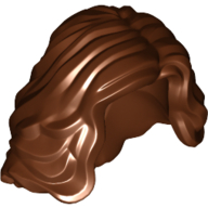 Lego Hair Mid-length with Side Part, Wavy / Reddish Brown