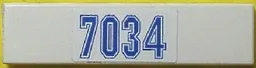Tile 1 x 4 with Blue '7034' Pattern (Sticker) - Set 7034