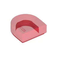 Tile Round 1 x 1 Half Circle / Trans-Red