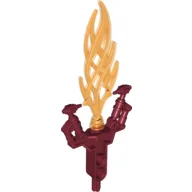 Large Figure Weapon Hordika Blazer Claw with Bright Light Orange Flexible Flame End / Dark Red