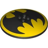 Dish 8 x 8 Inverted [Radar] with Black Bat-Man Logo on Yellow Background Print (Bat Signal)