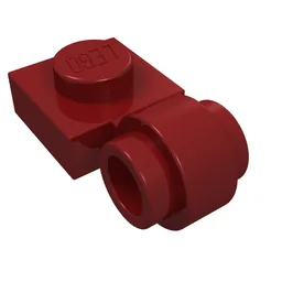 Plate Special 1 x 1 with Clip Light, Bar Hole [Thick Ring] / Dark Red