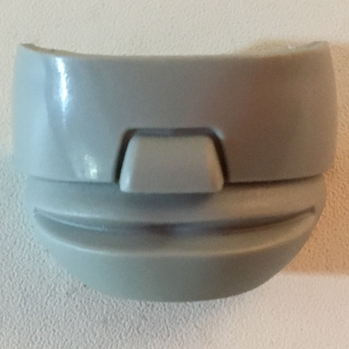 Lego Large Figure Mask / Visor, Hockey Mask 4 with glasses / Light Gray