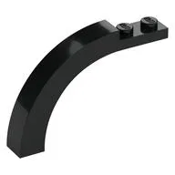 Brick Arch 1 x 6 x 3 1/3 Curved Top / Black