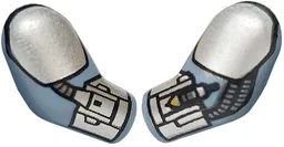 Arm, (Matching Left and Right) Pair with Silver Shoulders, Armor Plates, Cuffs and Hoses Pattern / Sand Blue