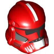 Helmet Clone Trooper Phase 2, Closed Front, Holes for Visor with Black Visor, White Markings Print / Red