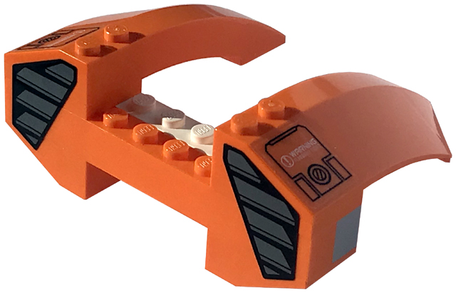 Lego Stickered Assembly 10 x 8 x 3 1/3 with 'WARNING FLAMMABLE LIQUID' and Vents Pattern on Both Sides (Stickers) - Set 7706
