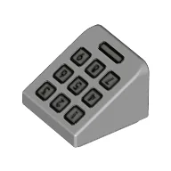 Brick Sloped 30° 1 x 1 x 2/3 with Telephone Keypad Print / Light Bluish Gray