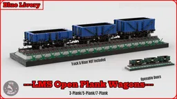 (Blue) LMS Open Plank Wagons (8w)