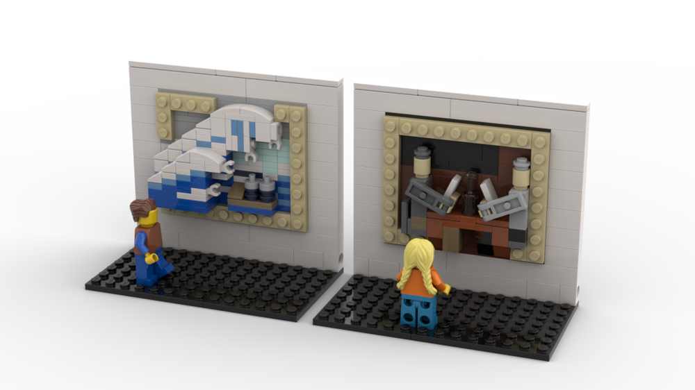 Lego 3D Mini Masterpiece - The Great Wave Off Kanagawa & The Card Players