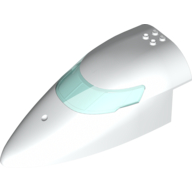 Lego Aircraft Fuselage Curved Forward 8 x 16 x 5 with Trans-Light Blue Glass / White