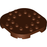 Lego Plate Round Corners 6 x 6 x 2/3 Circle with Reduced Knobs / Reddish Brown