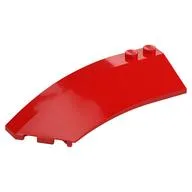 Brick Wedged, Curved 8 x 3 x 2 Open Left / Red