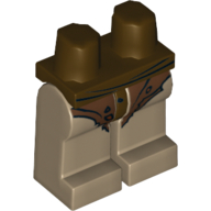 Lego Hips and Dark Tan Legs with Torn Orc Loincloth Print / Dark Brown