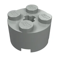 Brick Round 2 x 2 with Axle Hole / Light Gray
