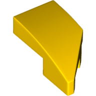 Lego Brick Wedged, Curved 2 x 1 with Stud Notch Left / Yellow
