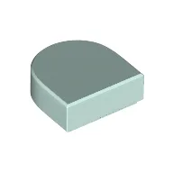 Tile Round 1 x 1 Half Circle / Light Aqua