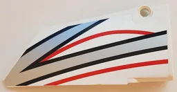 Technic, Panel Fairing #18 Large Smooth, Side B with Black, Red and Silver Stripes Pattern (Sticker) - Set 42000