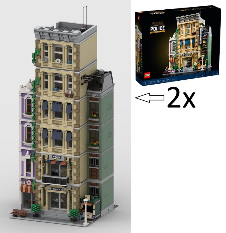 Lego 10278 Police Station - Alternative Build for expansion