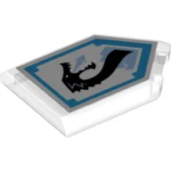Tile Special 2 x 3 Pentagonal with Nexo Power Shield Print - Ice Dragon / Trans-Clear