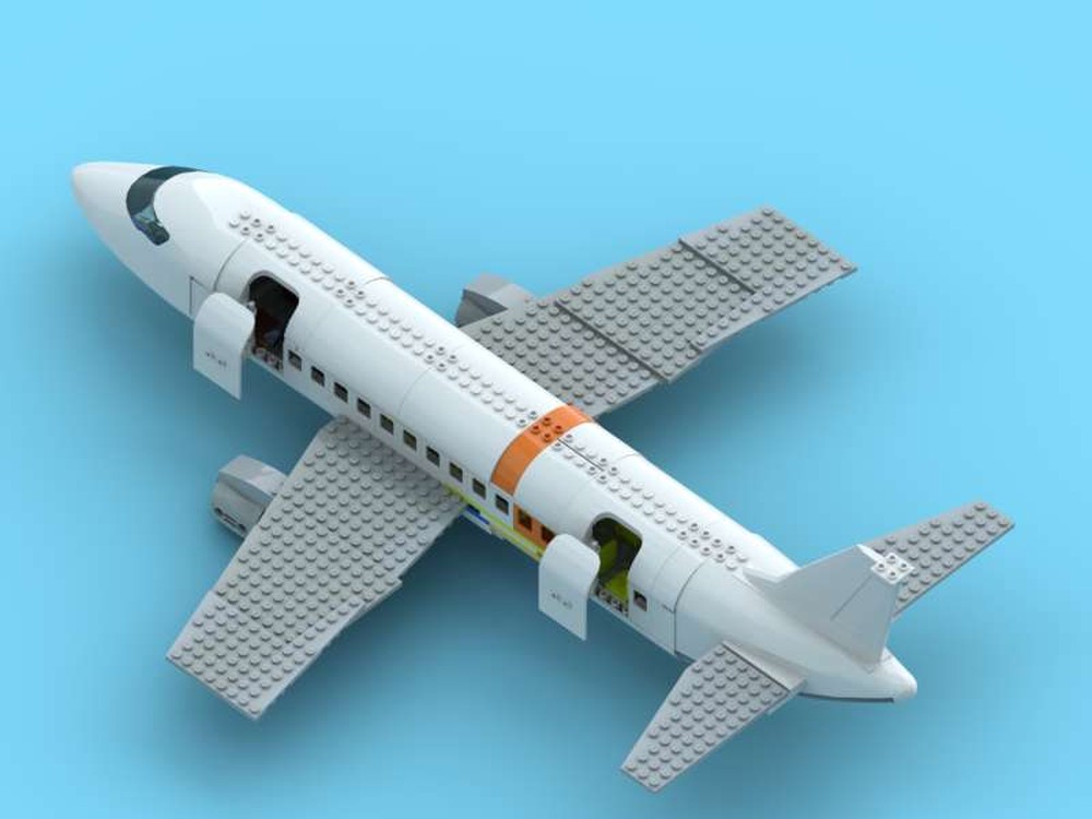 Lego boeing 777 emirates livery-lime