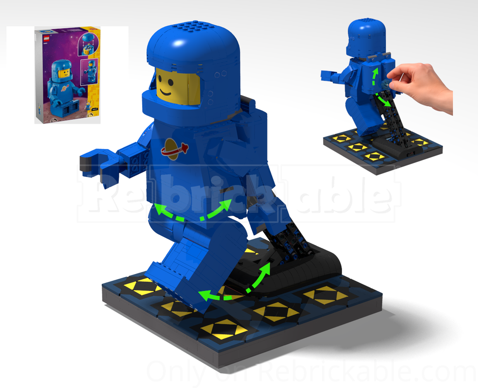 Lego Up-Scaled Blue Astronaut – Walking Motion MOD