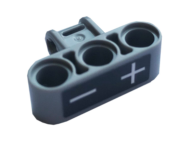 Lego Technic, Axle and Pin Connector Perpendicular Triple with + and - Pattern (Sticker) - Set 42110