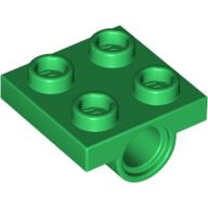 Lego Plate Special 2 x 2 with 1 Pin Hole [Split Underside Ribs] / Green