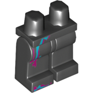 Lego Hips and Black Legs with Purple and Blue Markings Print / Black