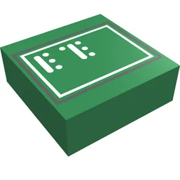 Tile 1 x 1 with White Lines and Dots Print / Green
