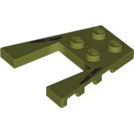 Lego Wedge Plate 4 x 4 with 2 x 2 Cutout with Black Stripes print