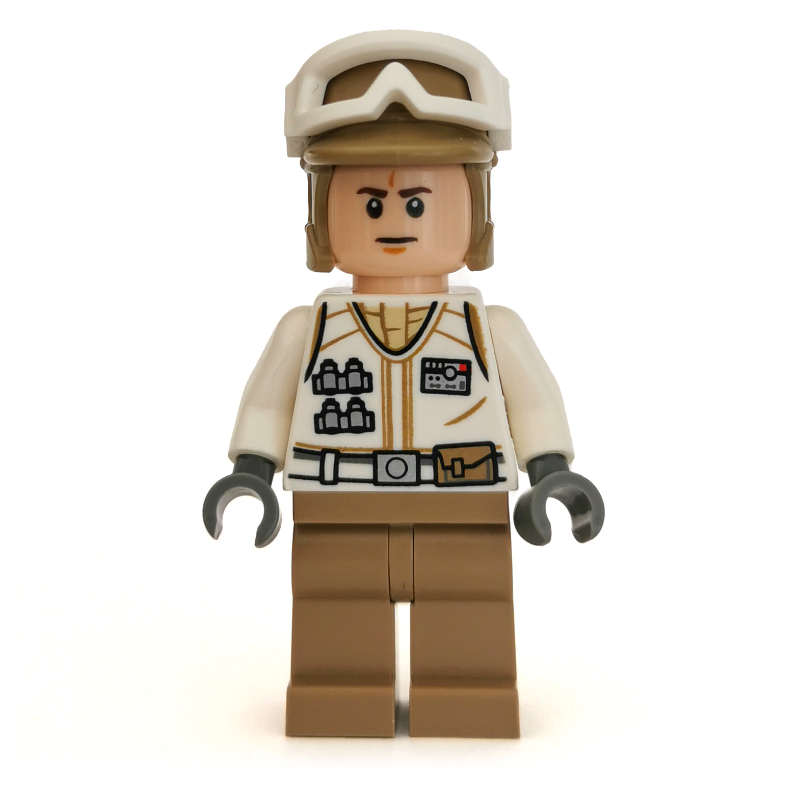 Lego Rebel Trooper in Hoth Uniform, Dark Tan Hat, Frown