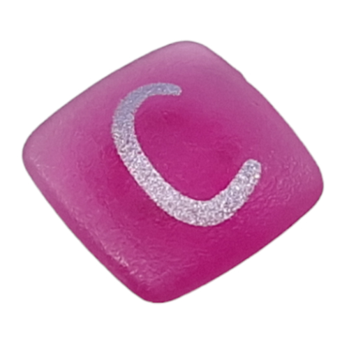 Lego Clikits Icon, Square 2 x 2 Small with Pin and Silver 'C' Print