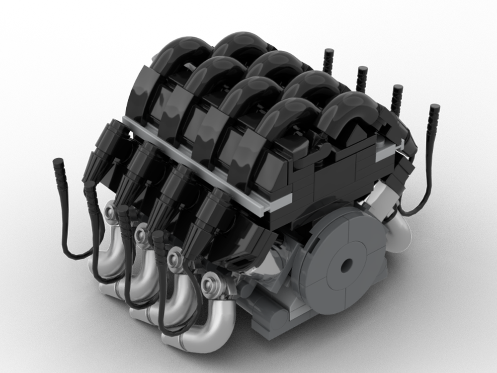 Lego Ford 7.3L Godzilla pushrod V8 w&w/o block covers