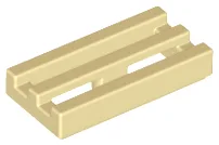 Tile Special 1 x 2 Grille with Bottom Groove / Tan