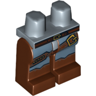 Lego Hips and Reddish Brown Legs with Chaps and Belts Print / Sand Blue