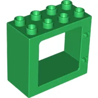 Duplo Door / Window Frame Flat Front Surface, Completely Open Back / Green