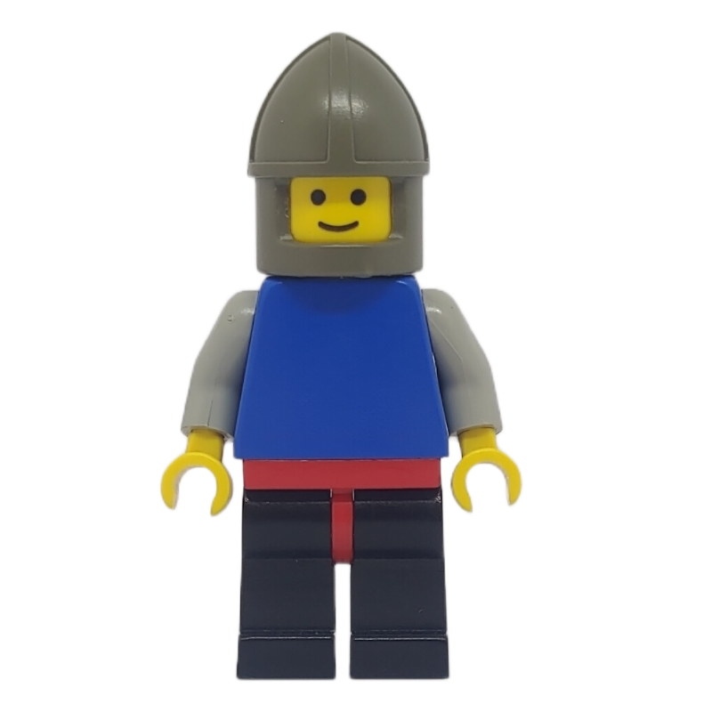 Lego Knight, Blue Torso, Black Legs, Dark Gray Helmet