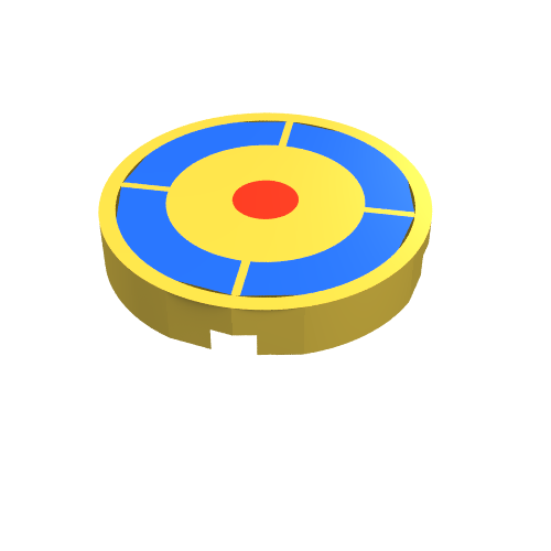 Lego Tile Round 2 x 2 with Archery Target Print