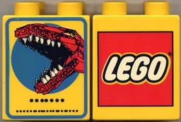 Duplo, Brick 2 x 2 x 2 with The LEGO Store Orlando 2005 Re-Opening Pattern (Dots Instead of Words Version)