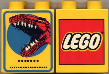 Lego Duplo, Brick 2 x 2 x 2 with The LEGO Store Orlando 2005 Re-Opening Pattern (Dots Instead of Words Version)
