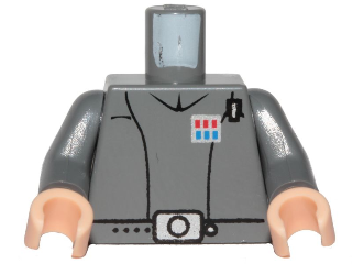 Lego Torso SW Imperial Officer 1 (Captain) Pattern / Dark Bluish Gray Arms / Light Nougat Hands