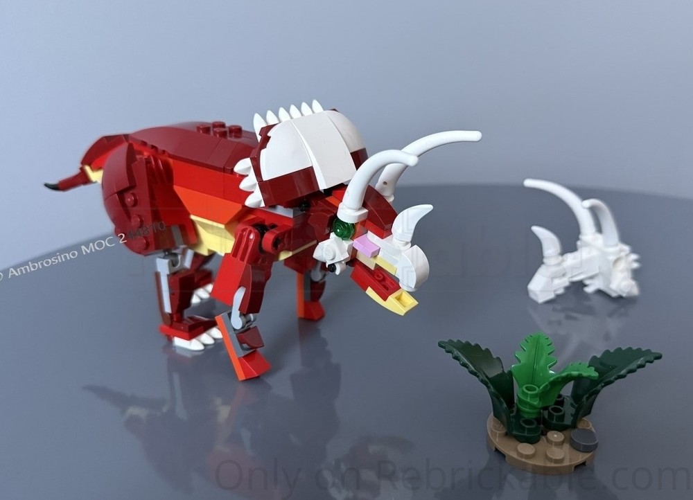 Lego 31379 Triceratops sp. (solid, minifig scale)