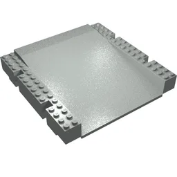 Baseplate Raised 16 x 16 x 2 1/3 Ramp / Light Gray