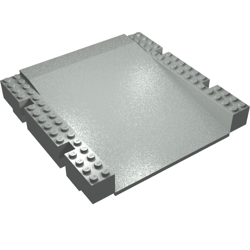 Lego Baseplate Raised 16 x 16 x 2 1/3 Ramp / Light Gray