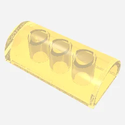 Brick Curved 2 x 4 Double, No Studs, without Groove / Trans-Yellow